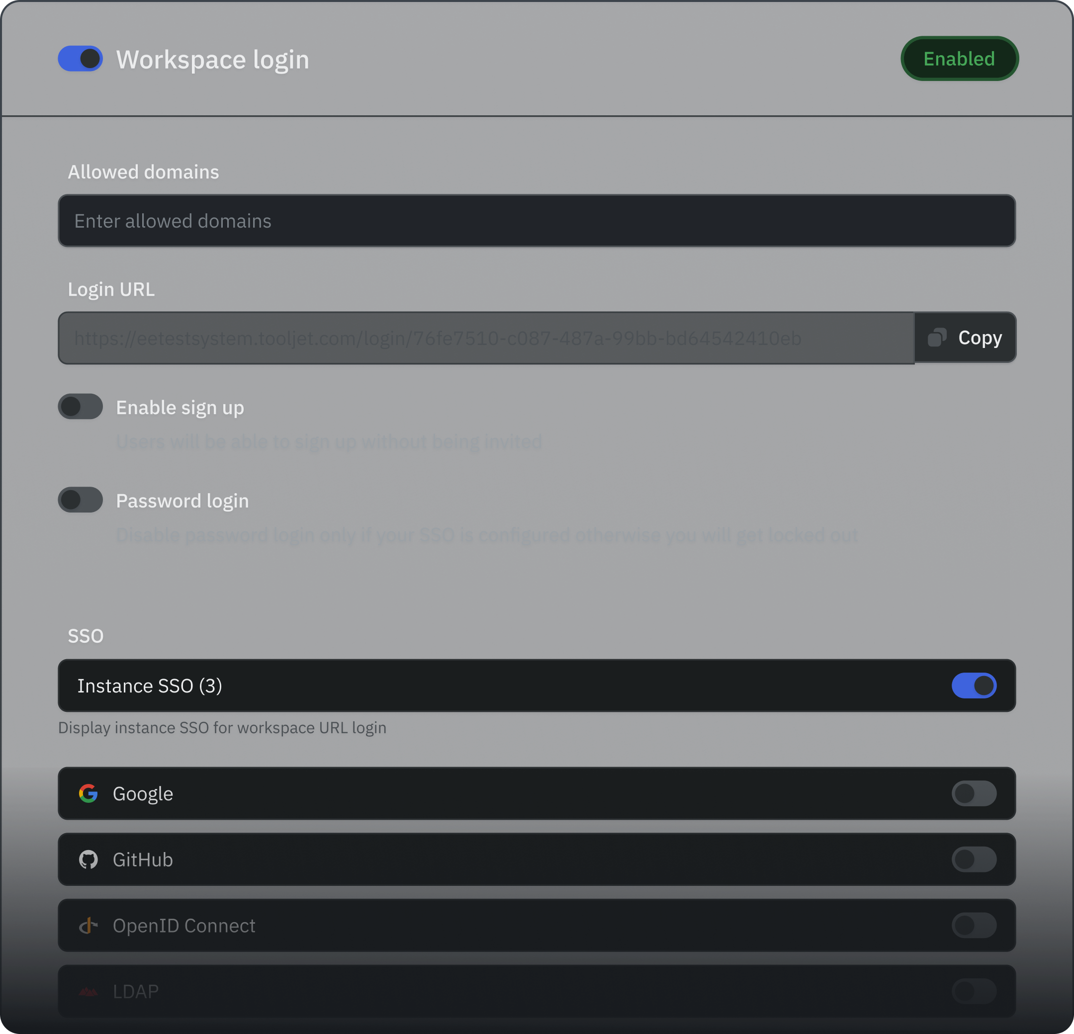 Self-signup with domain control