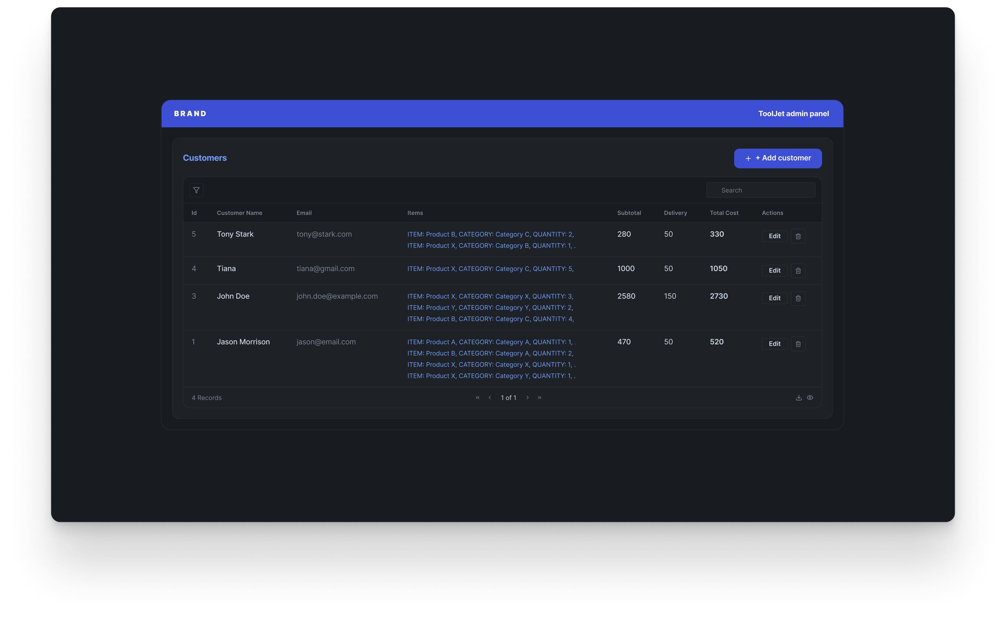 Admin portal