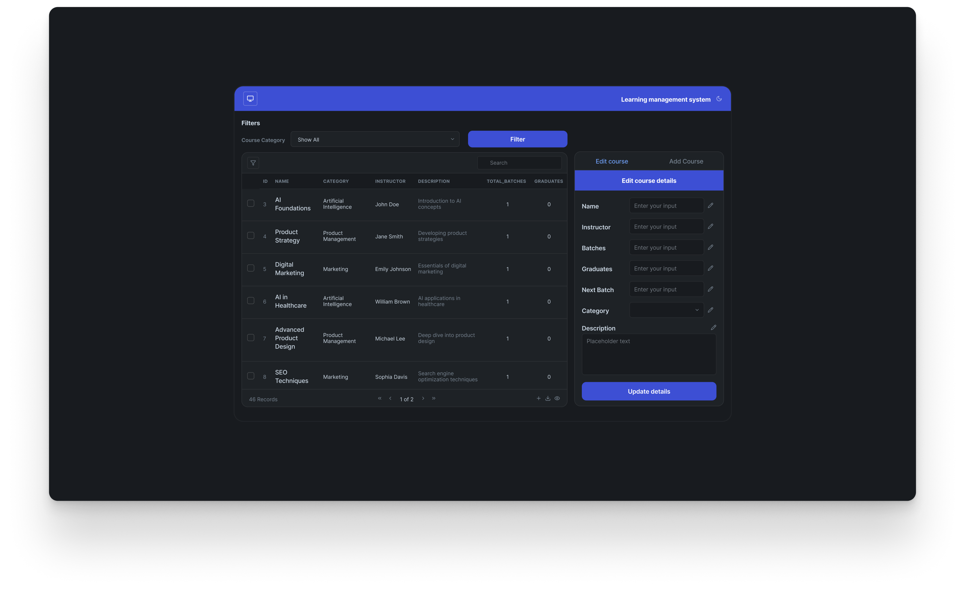 Learning management system