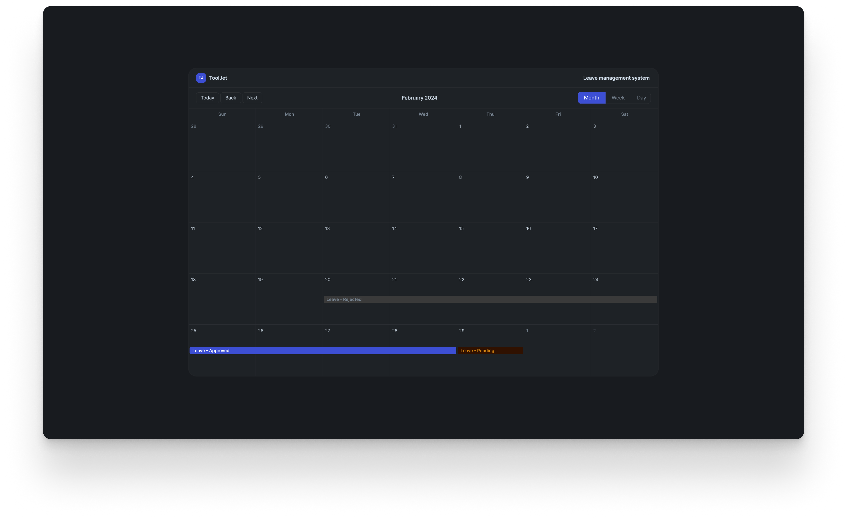 Leave management portal