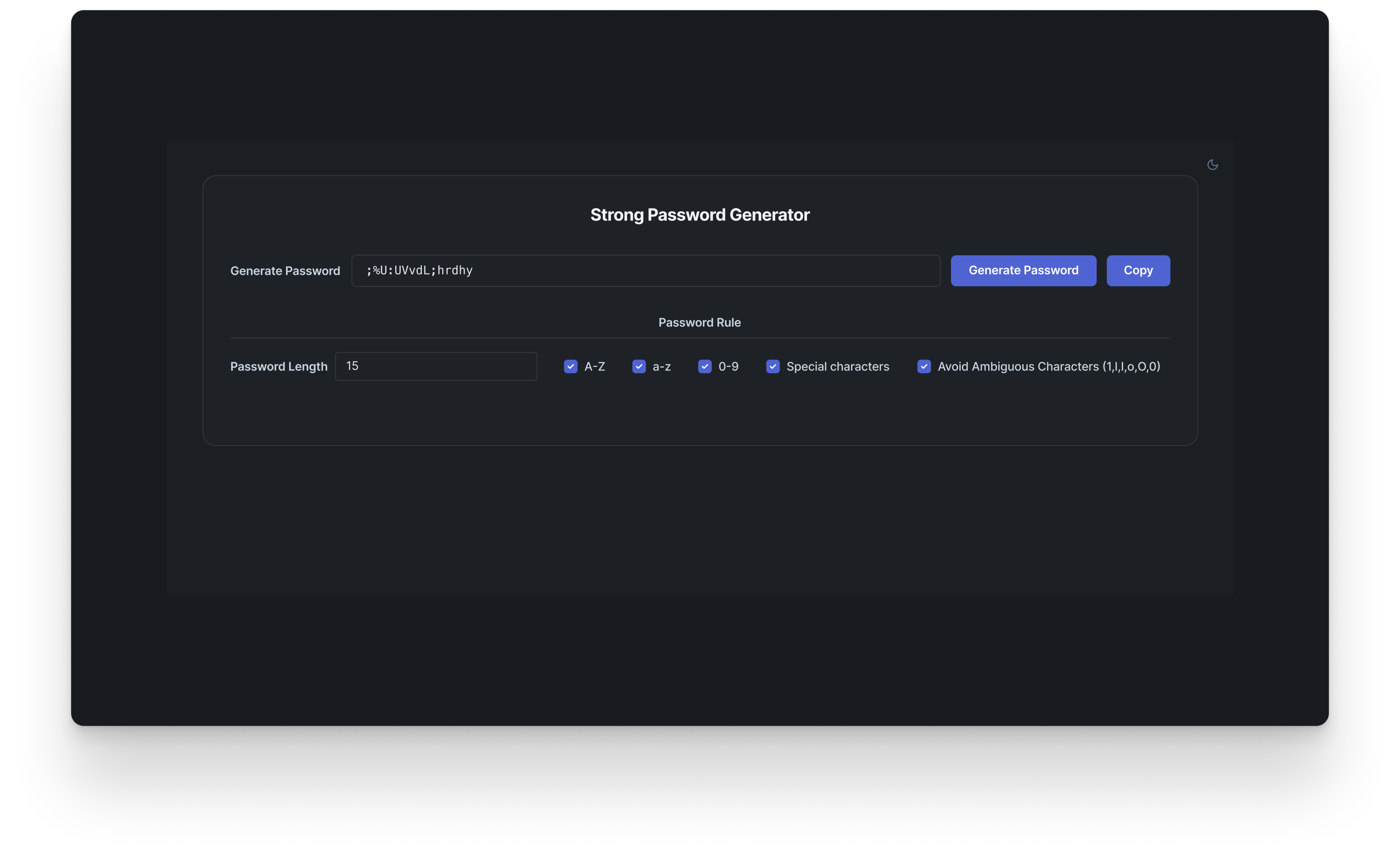 Strong password generator