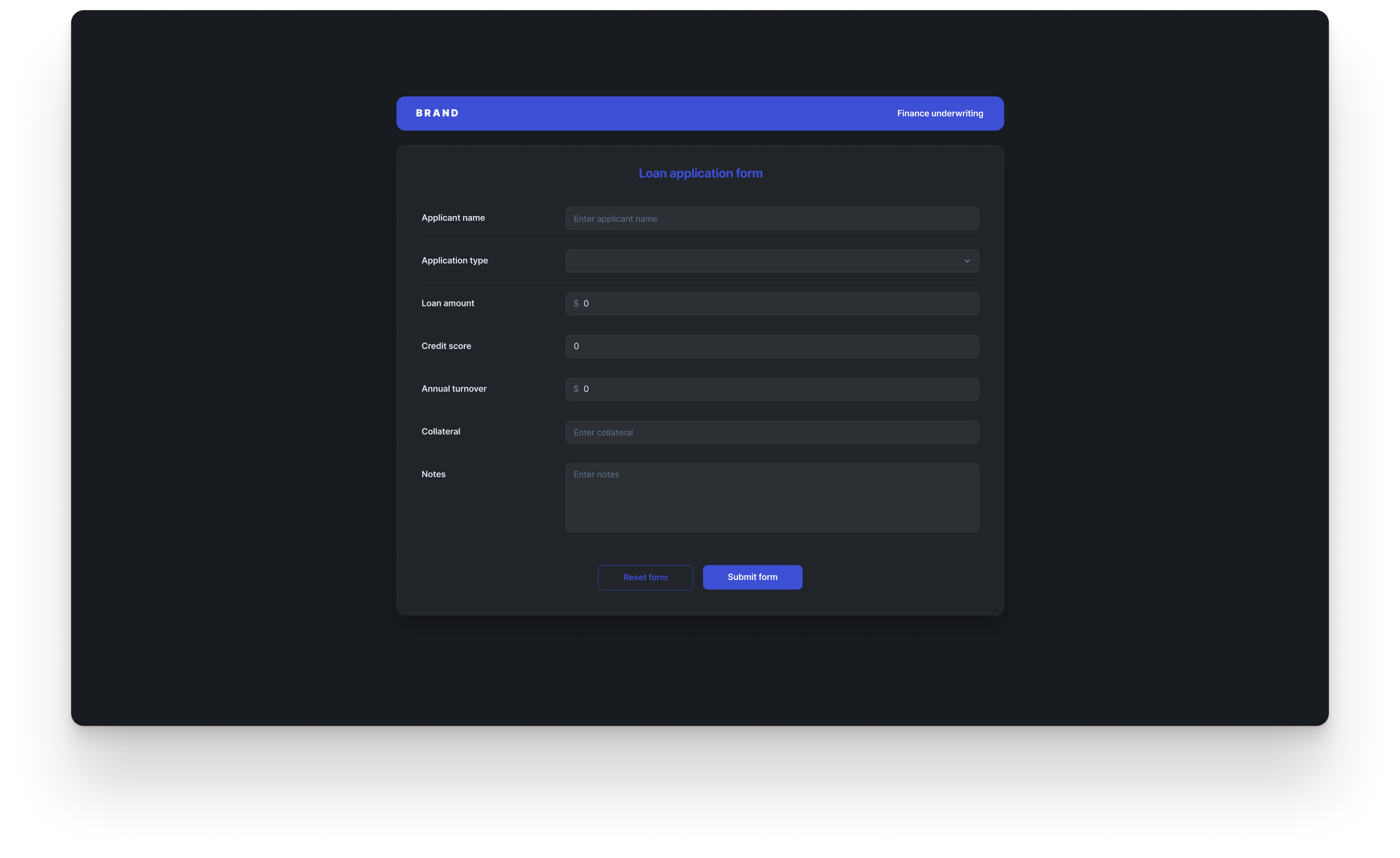 Underwriting portal